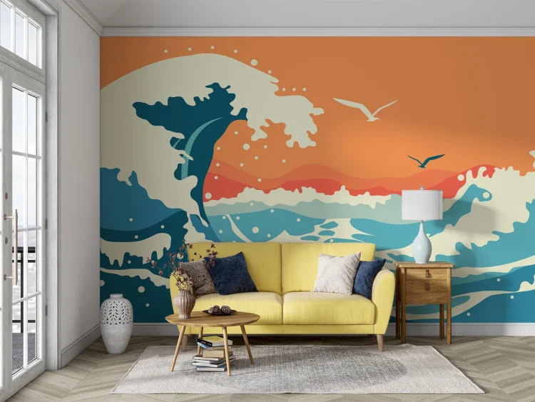 Surfing Style: Reshaping Interiors with Beach Wallpaper Murals